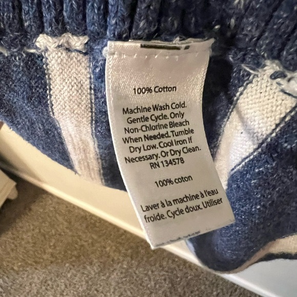 Vineyard Vines Stripe 100% Cotton Sweater Blue Size Large - Picture 8 of 9